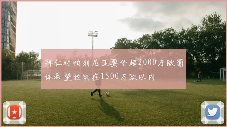 拜仁对帕利尼亚要价超2000万欧葡体希望控制在1500万欧以内